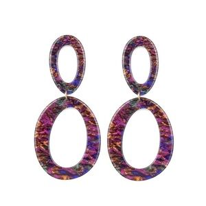 Hey, HAUTE Rod Acrylic Multi Colored Post Earrings